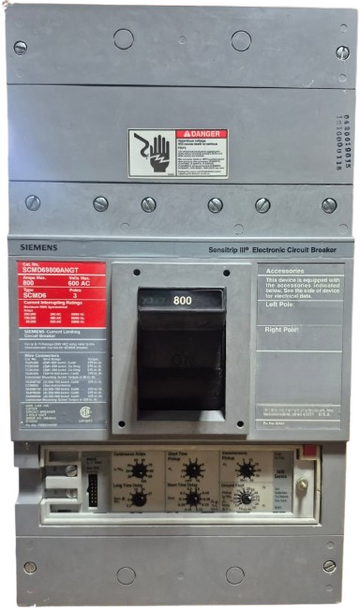 Siemens SCMD69800ANGT 800A 3-Pole 600V LSIG Circuit Breaker