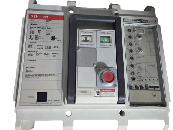 Siemens SBH2016DV 1600A Frame 3-Pole 600V LSIG Drawout Breaker – 24V Operator